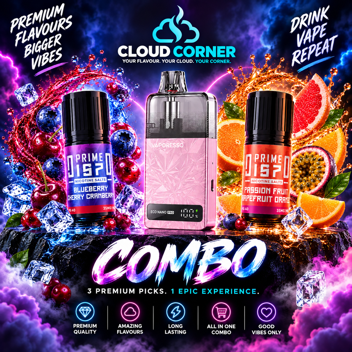 Vaporesso Eco Nano Plus Coral Pink Combo