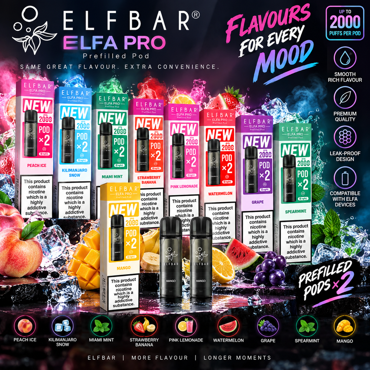 ELFBAR ELFA Pro Pods (2 x Pods) 50mg